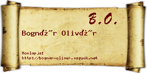 Bognár Olivér névjegykártya