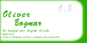 oliver bognar business card