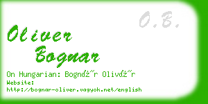 oliver bognar business card